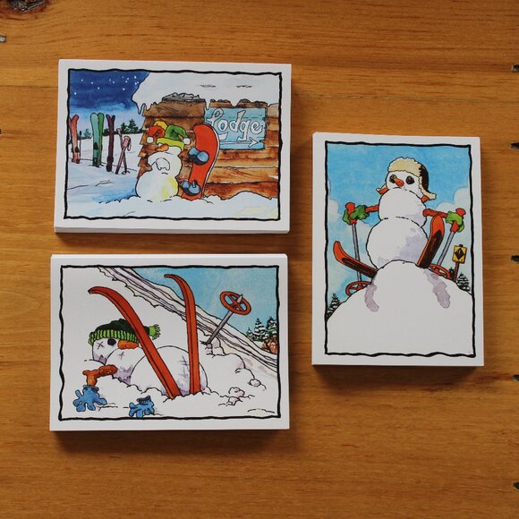 NEW Snowman Note Cards, 45 Cards, 3 different designs, Blank Inside - Picture 1 of 8